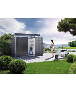 Casetta HighLine Misura H2 grigio scuro metallizzato, porta a due battenti