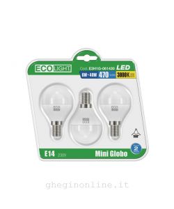 Lampada classica led ecolight sfera - 6W